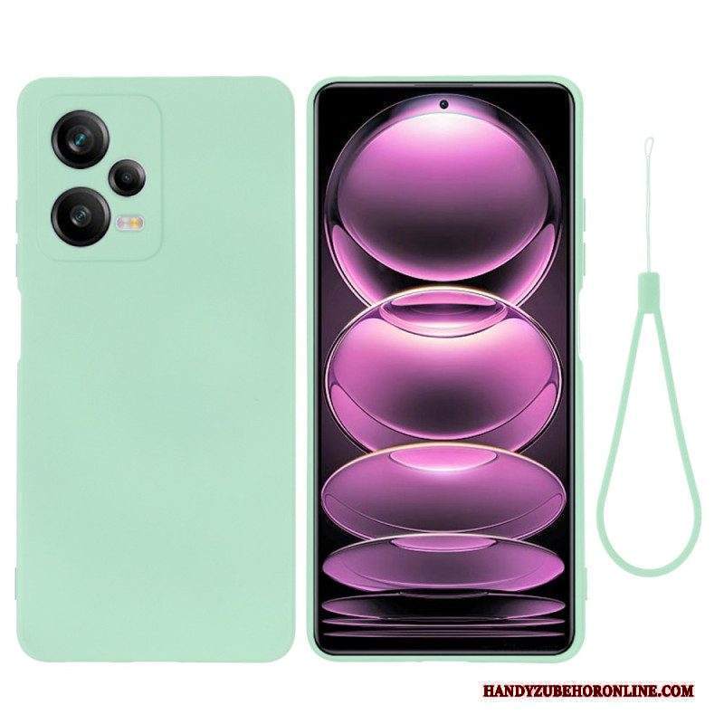 Cover Xiaomi Redmi Note 12 Pro Plus Silicone Liquido Con Cordino