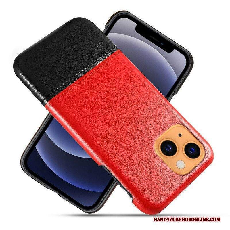 Cover iPhone 13 Mini Ksq Effetto Pelle Bicolore