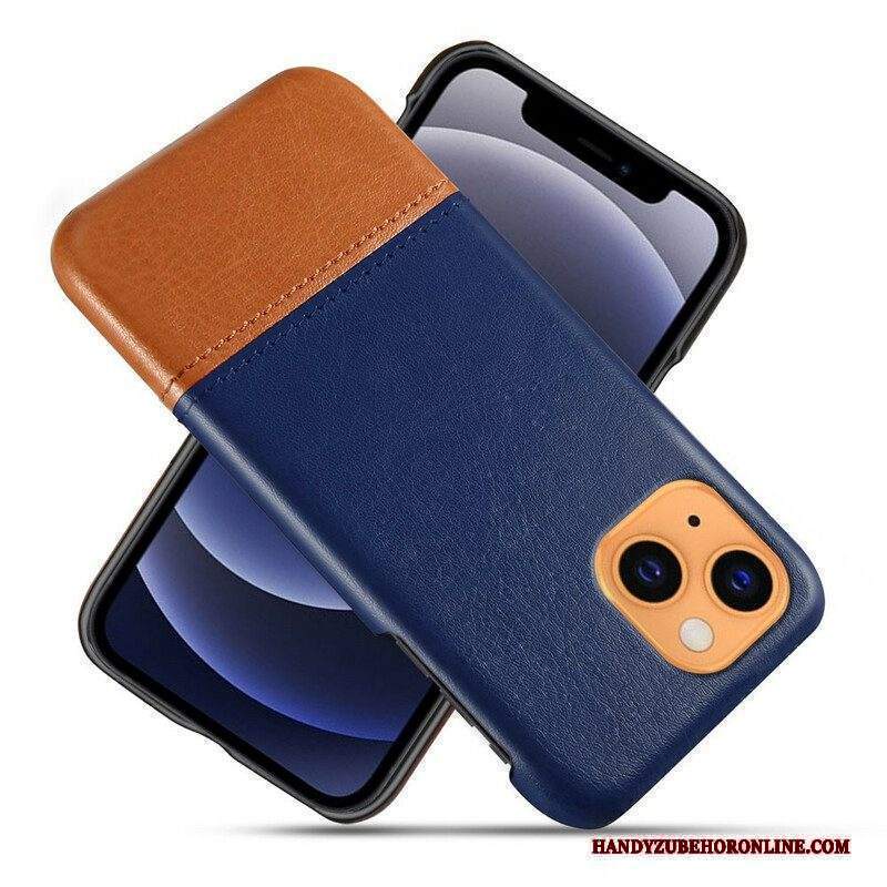 Cover iPhone 13 Mini Ksq Effetto Pelle Bicolore