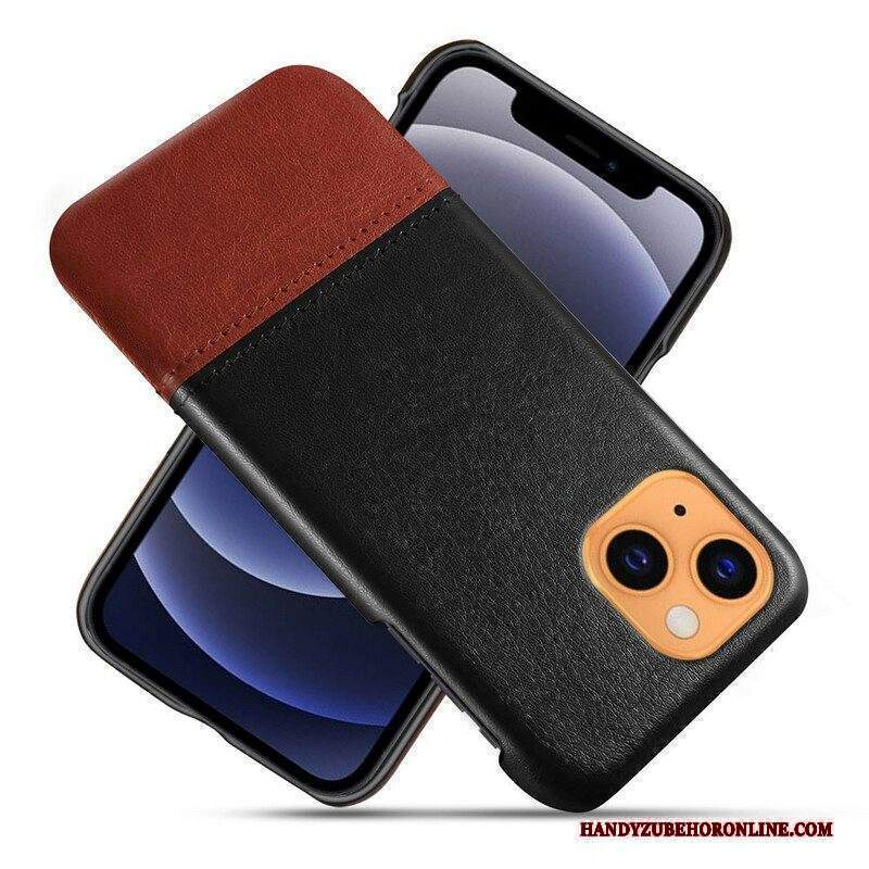 Cover iPhone 13 Mini Ksq Effetto Pelle Bicolore