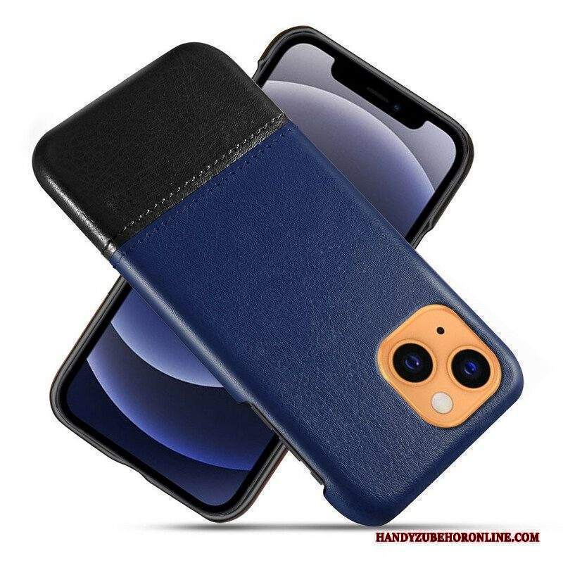 Cover iPhone 13 Mini Ksq Effetto Pelle Bicolore