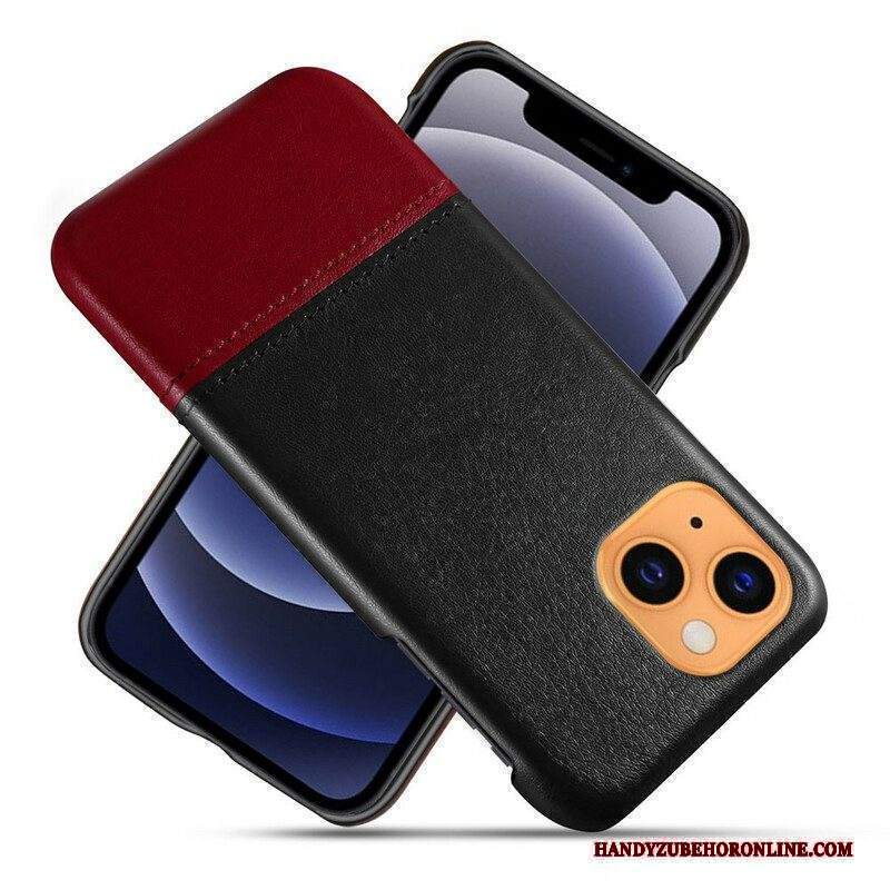 Cover iPhone 13 Mini Ksq Effetto Pelle Bicolore