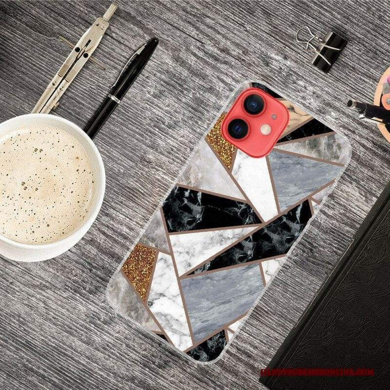 Cover iPhone 13 Mini Marmo Geometrico Variabile