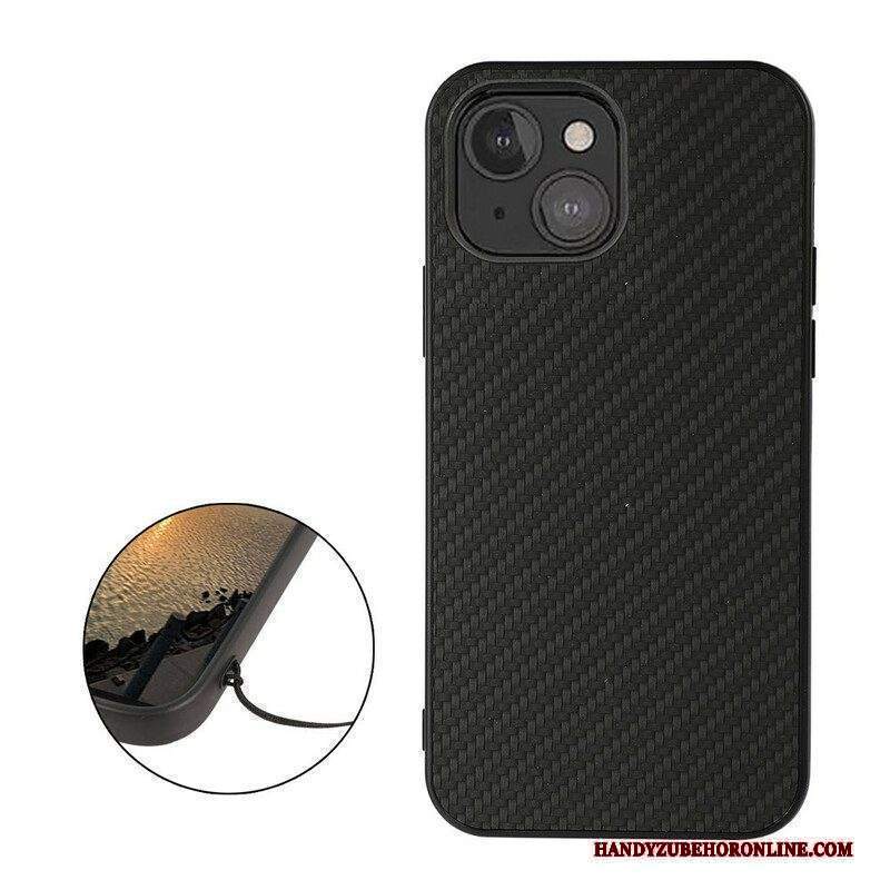 Cover iPhone 13 Mini Texture In Fibra Di Carbonio Effetto Pelle