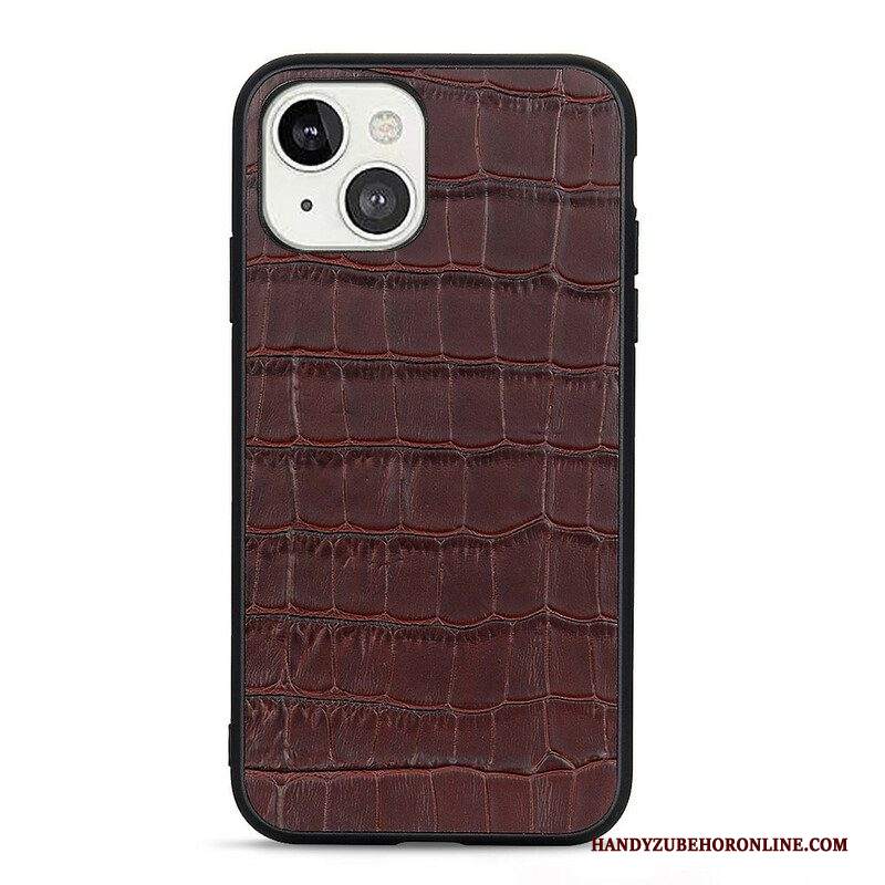 Cover iPhone 13 Mini Vera Pelle Di Coccodrillo