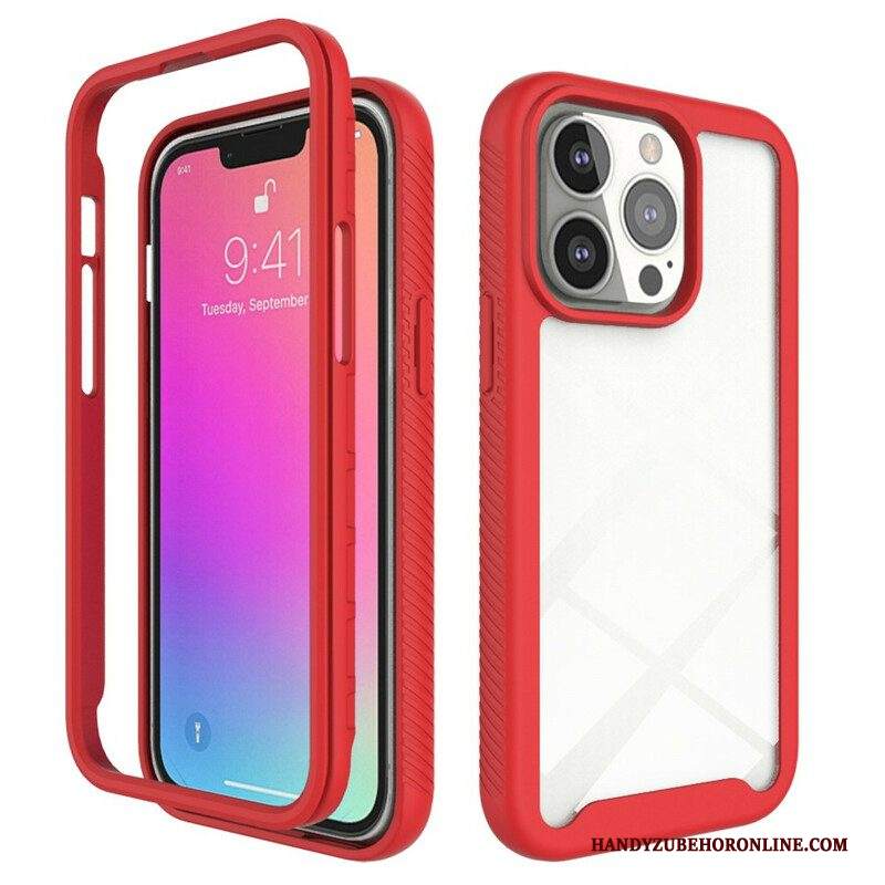 Cover iPhone 13 Pro Bordi In Silicone Dal Design Ibrido