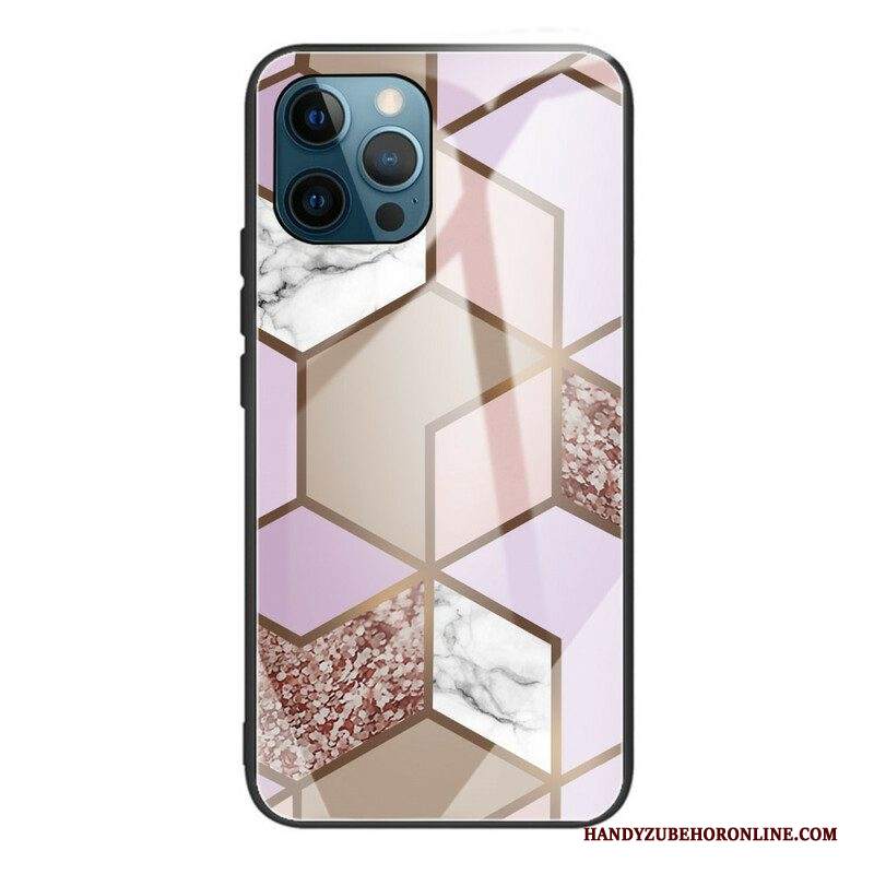 Cover iPhone 13 Pro Geometria Marmo Vetro Temperato