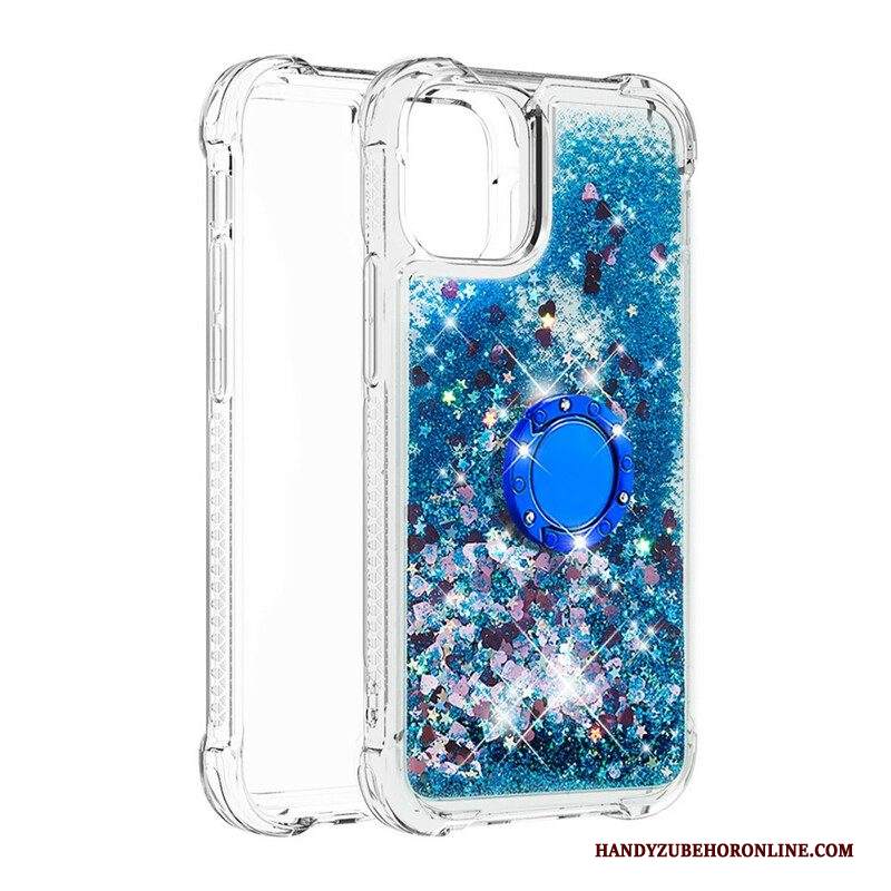 Cover iPhone 13 Pro Max Paillettes Con Supporto Ad Anello