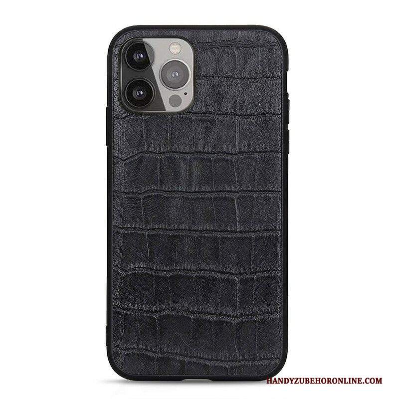 Cover iPhone 13 Pro Max Vera Pelle Di Coccodrillo