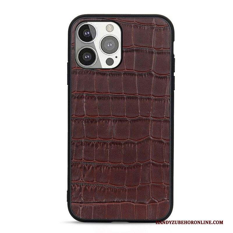 Cover iPhone 13 Pro Vera Pelle Di Coccodrillo