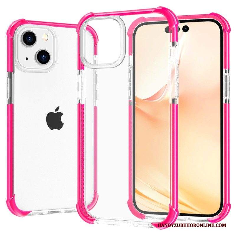 Cover iPhone 14 Bordi Colorati Trasparenti