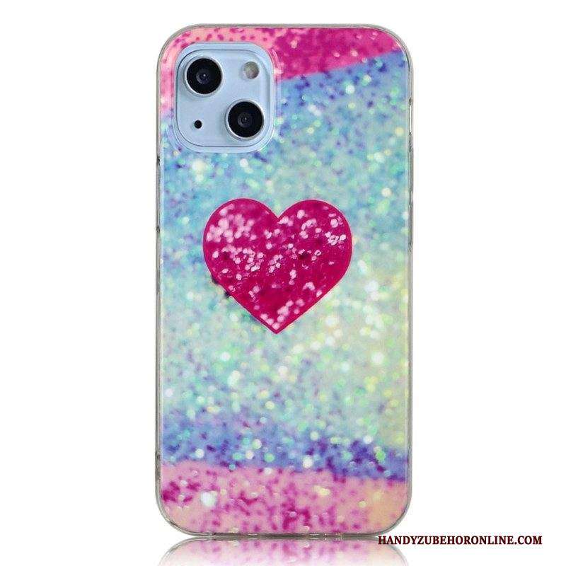 Cover iPhone 14 Cuore Glitterato