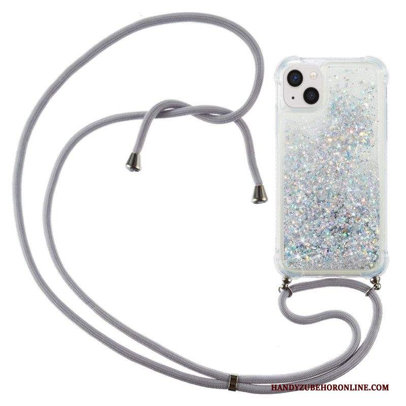 Cover iPhone 14 Design Con Paillettes Con Coulisse