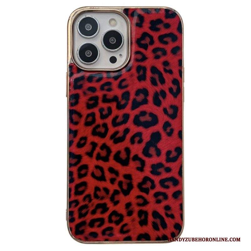 Cover iPhone 14 Effetto Pelle Di Leopardo