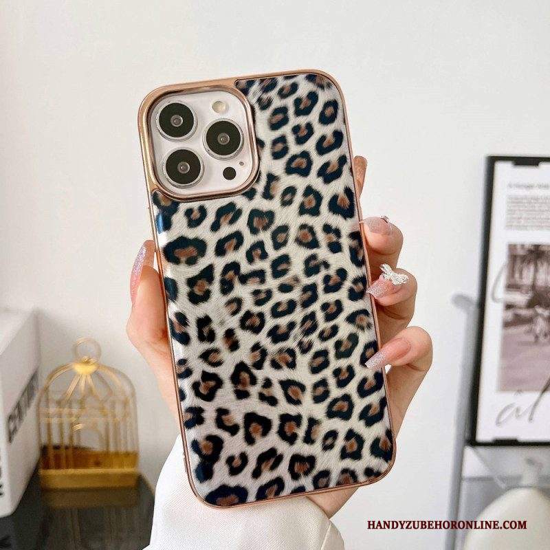 Cover iPhone 14 Effetto Pelle Di Leopardo