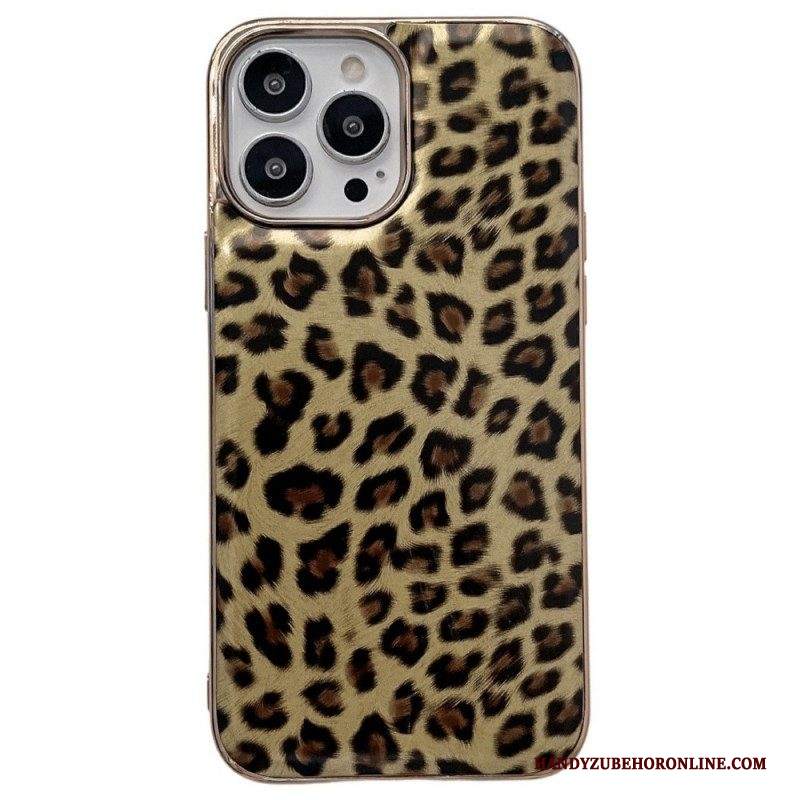 Cover iPhone 14 Effetto Pelle Di Leopardo