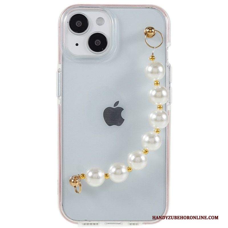 Cover iPhone 14 Plus Bracciale In Silicone Perline