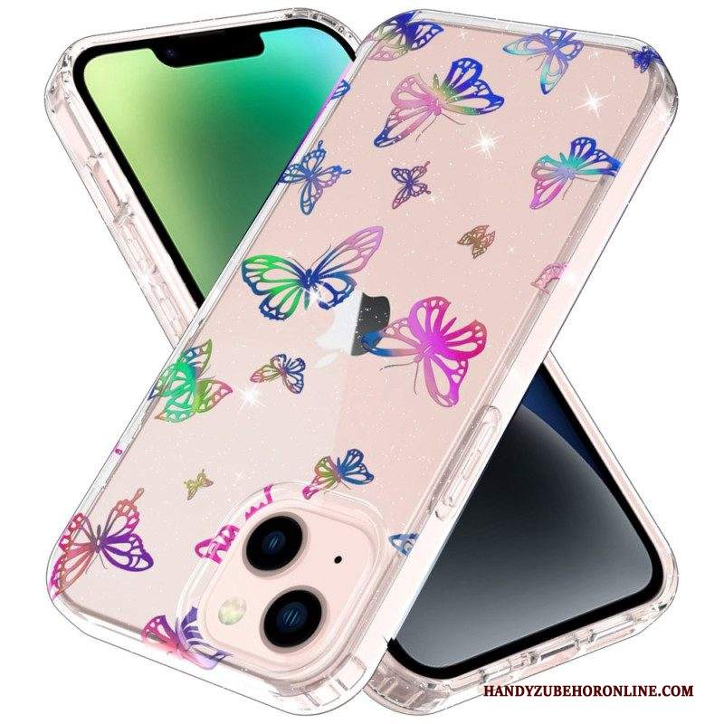 Cover iPhone 14 Plus Stelle/farfalle In Silicone Flessibile