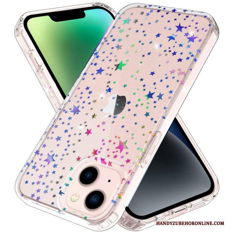 Cover iPhone 14 Plus Stelle/farfalle In Silicone Flessibile