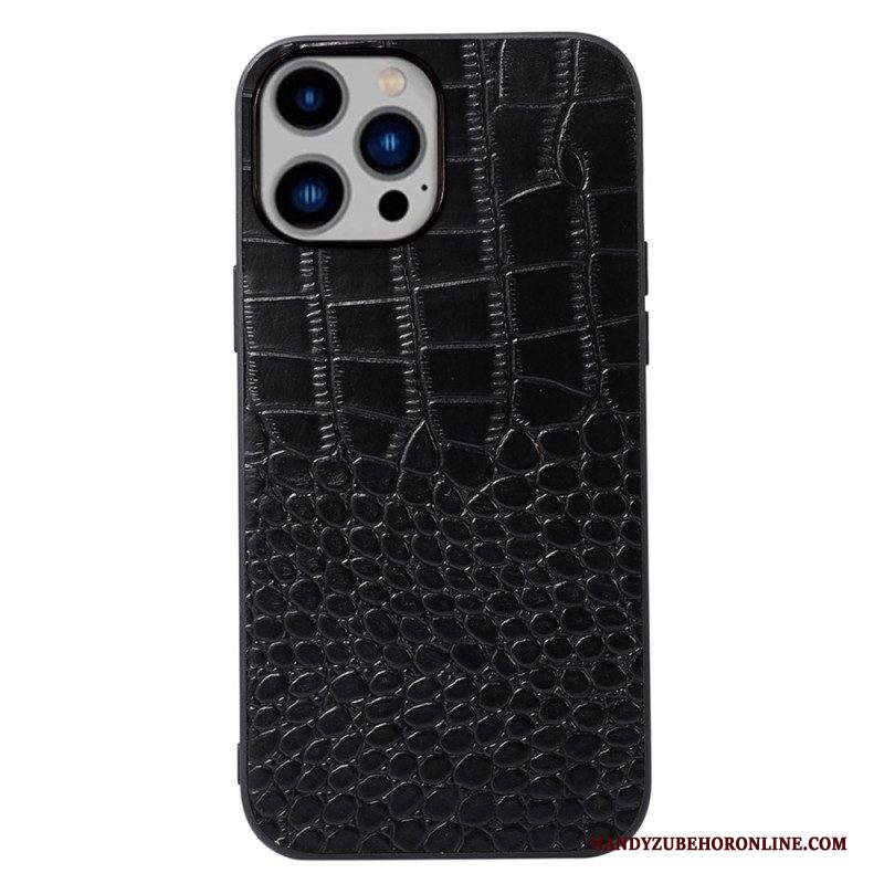 Cover iPhone 14 Plus Vera Pelle Di Coccodrillo