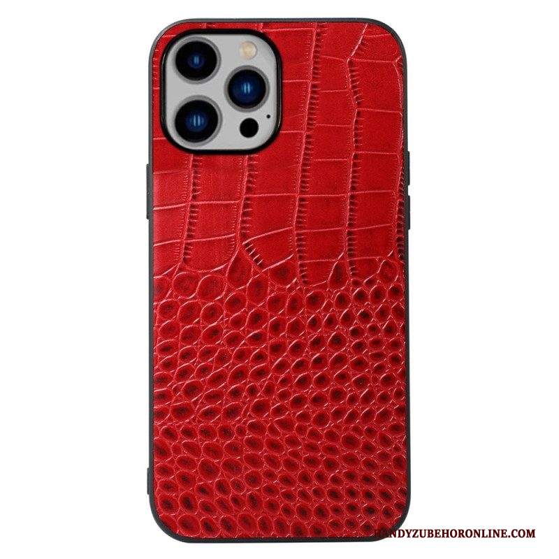 Cover iPhone 14 Plus Vera Pelle Di Coccodrillo