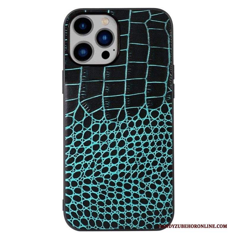 Cover iPhone 14 Plus Vera Pelle Di Coccodrillo