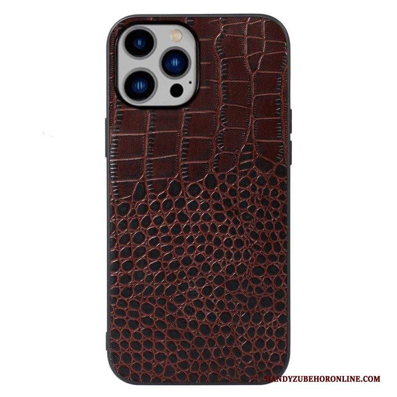 Cover iPhone 14 Plus Vera Pelle Di Coccodrillo