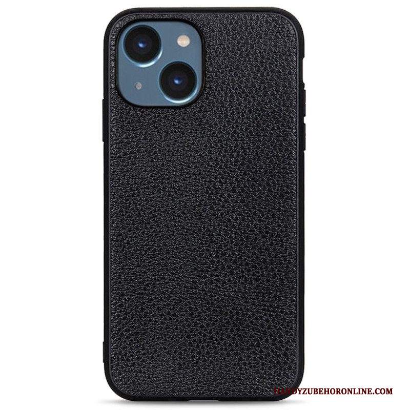 Cover iPhone 14 Plus Vera Pelle Di Litchi