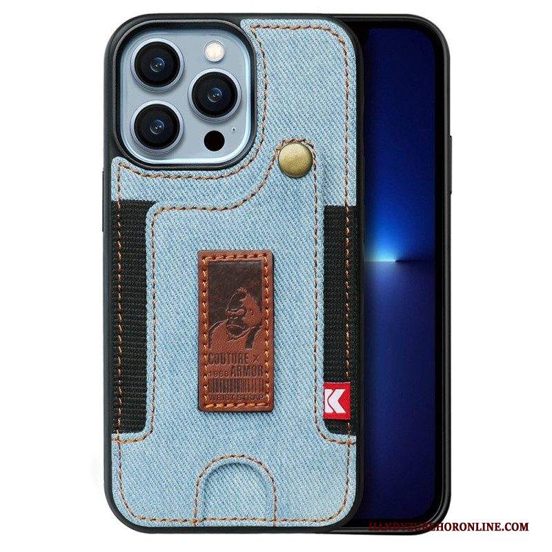 Cover iPhone 14 Porta Carte E Cinturino Per Jeans