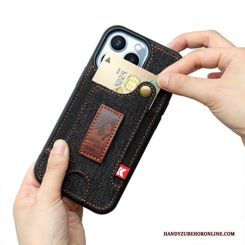 Cover iPhone 14 Porta Carte E Cinturino Per Jeans