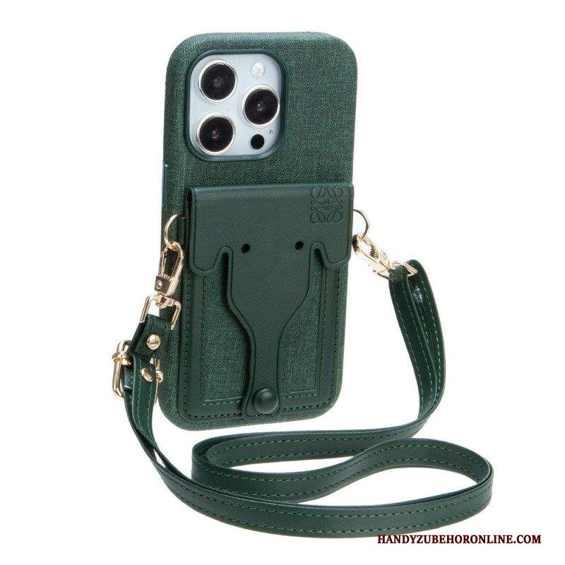 Cover iPhone 14 Portacarte Elefante Con Cordino