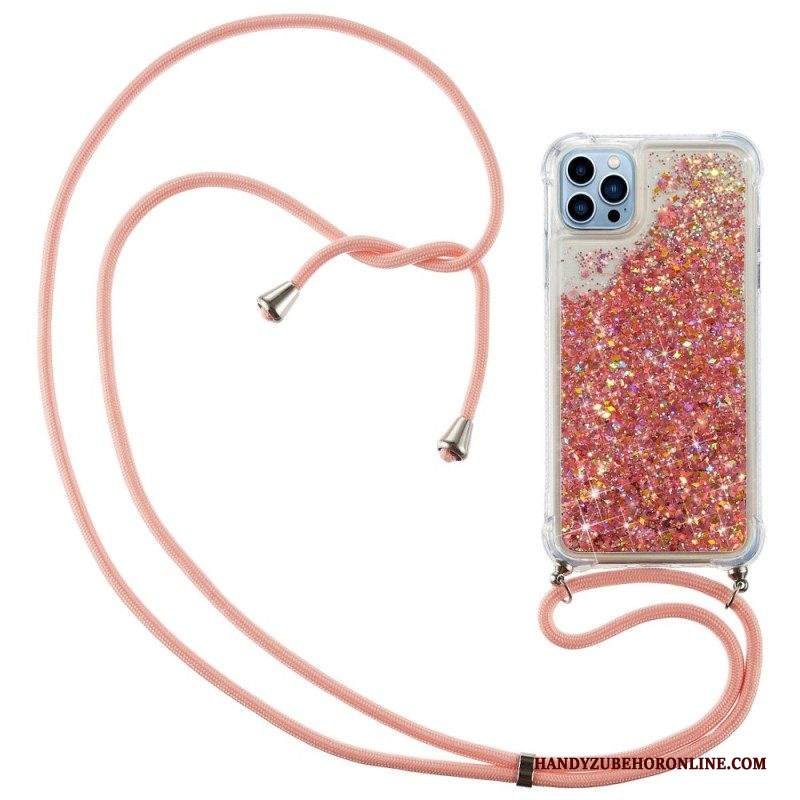 Cover iPhone 14 Pro Design Con Paillettes Con Coulisse