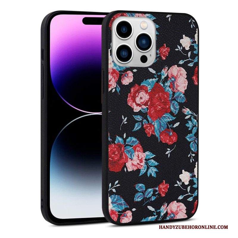 Cover iPhone 14 Pro Ecopelle Floreale