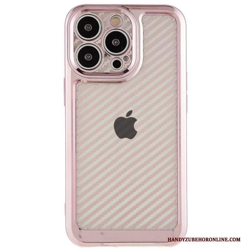 Cover iPhone 14 Pro Elegante Fibra Di Carbonio