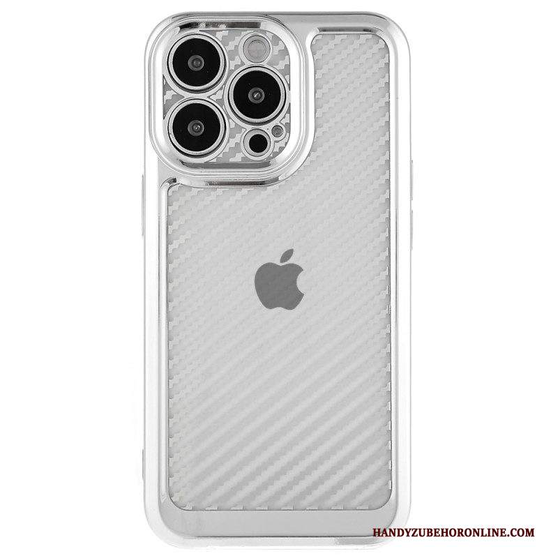 Cover iPhone 14 Pro Elegante Fibra Di Carbonio