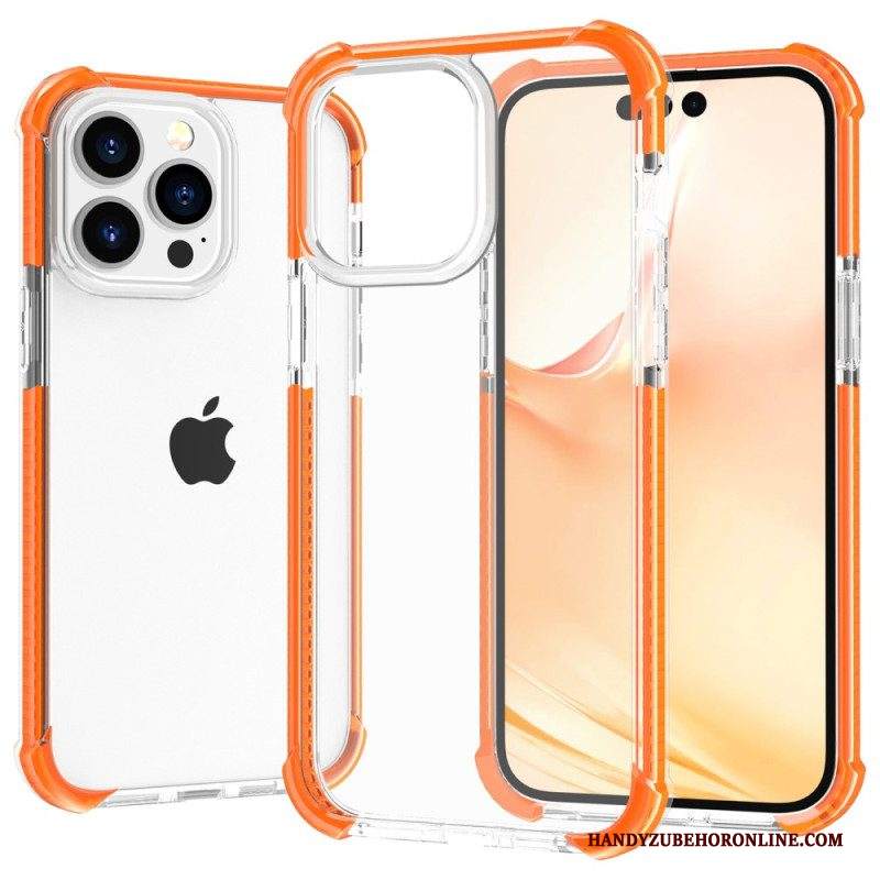 Cover iPhone 14 Pro Max Bordi Colorati Trasparenti