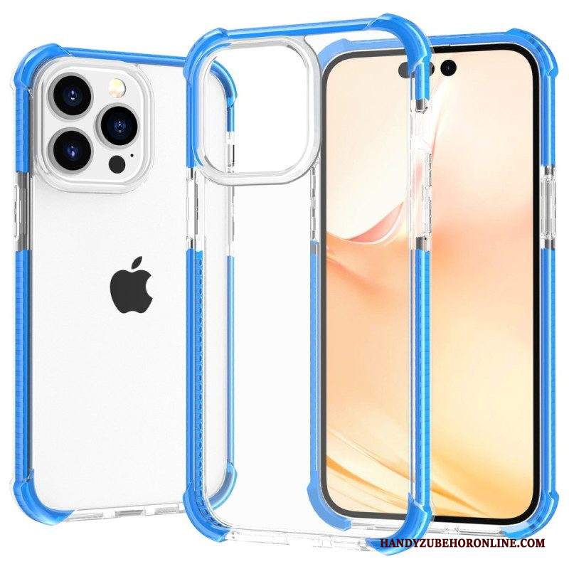 Cover iPhone 14 Pro Max Bordi Colorati Trasparenti