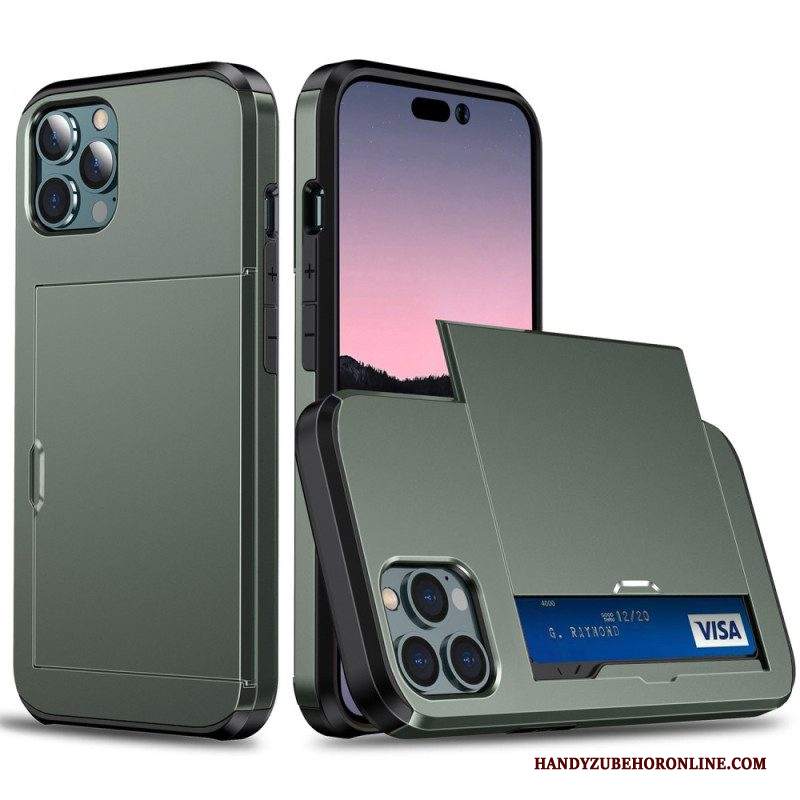 Cover iPhone 14 Pro Max Due Portacarte Con Cerniera