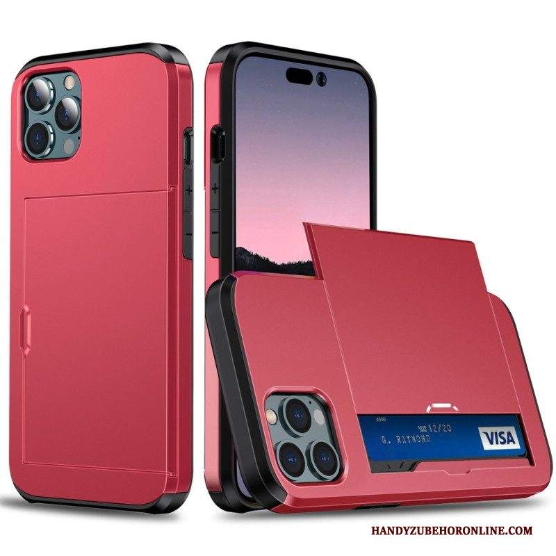 Cover iPhone 14 Pro Max Due Portacarte Con Cerniera