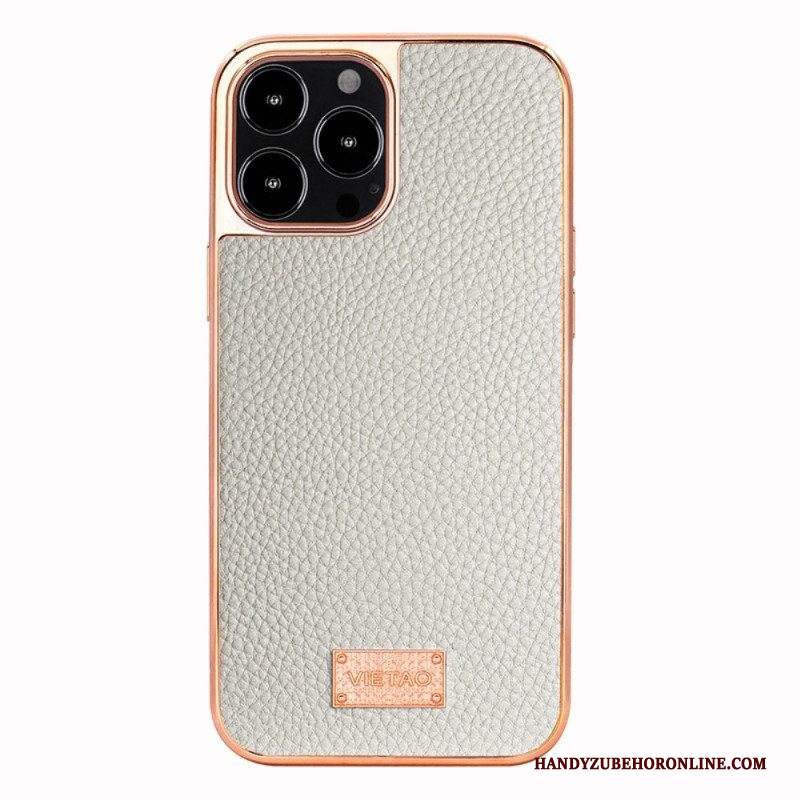 Cover iPhone 14 Pro Max Ecopelle Litchi Vietao