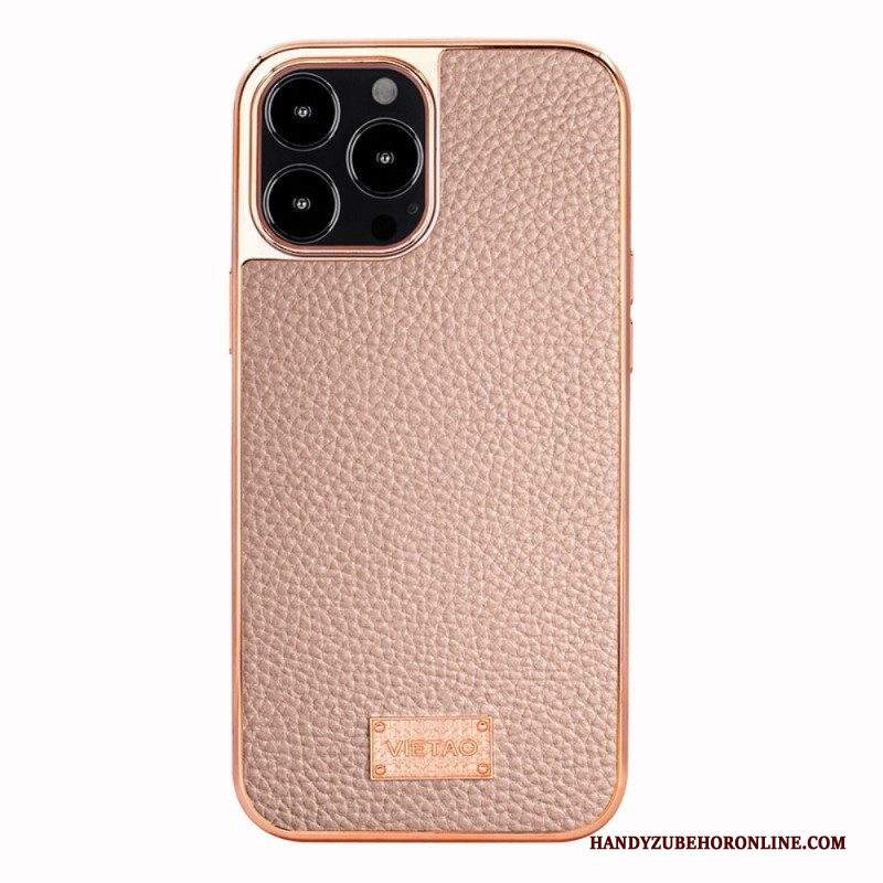 Cover iPhone 14 Pro Max Ecopelle Litchi Vietao