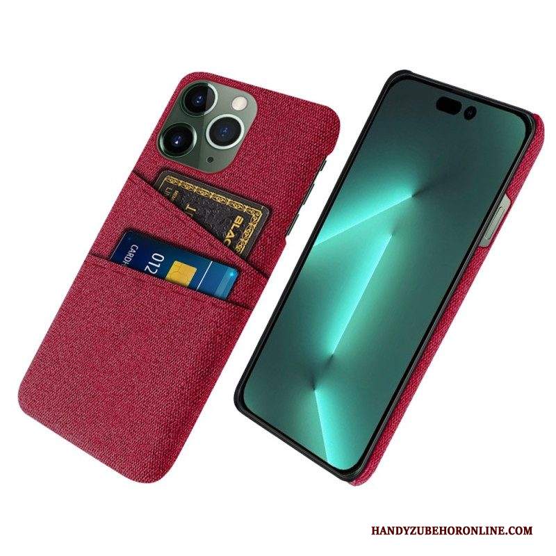 Cover iPhone 14 Pro Max Portacarte In Tessuto