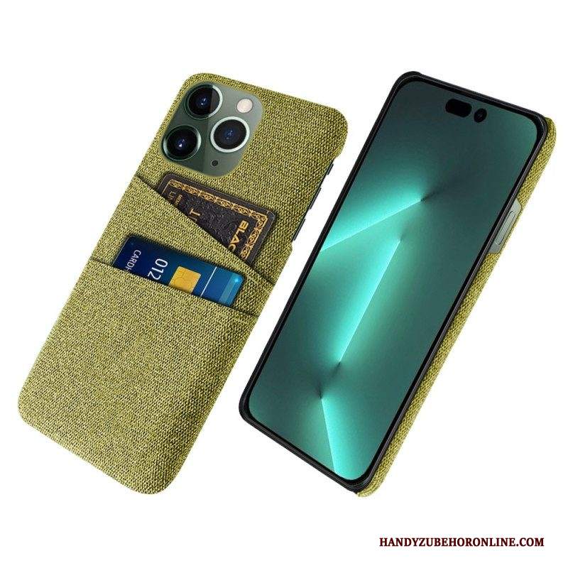 Cover iPhone 14 Pro Max Portacarte In Tessuto