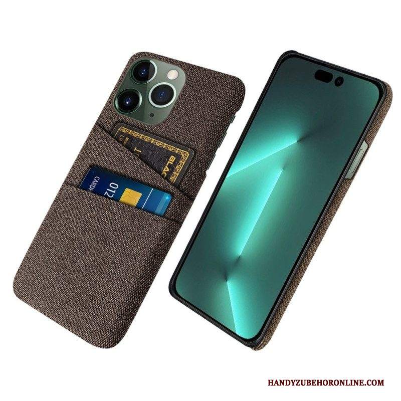 Cover iPhone 14 Pro Max Portacarte In Tessuto