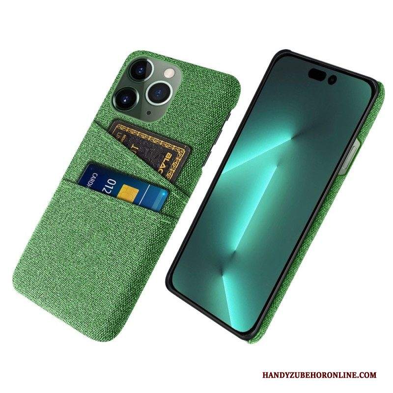 Cover iPhone 14 Pro Max Portacarte In Tessuto