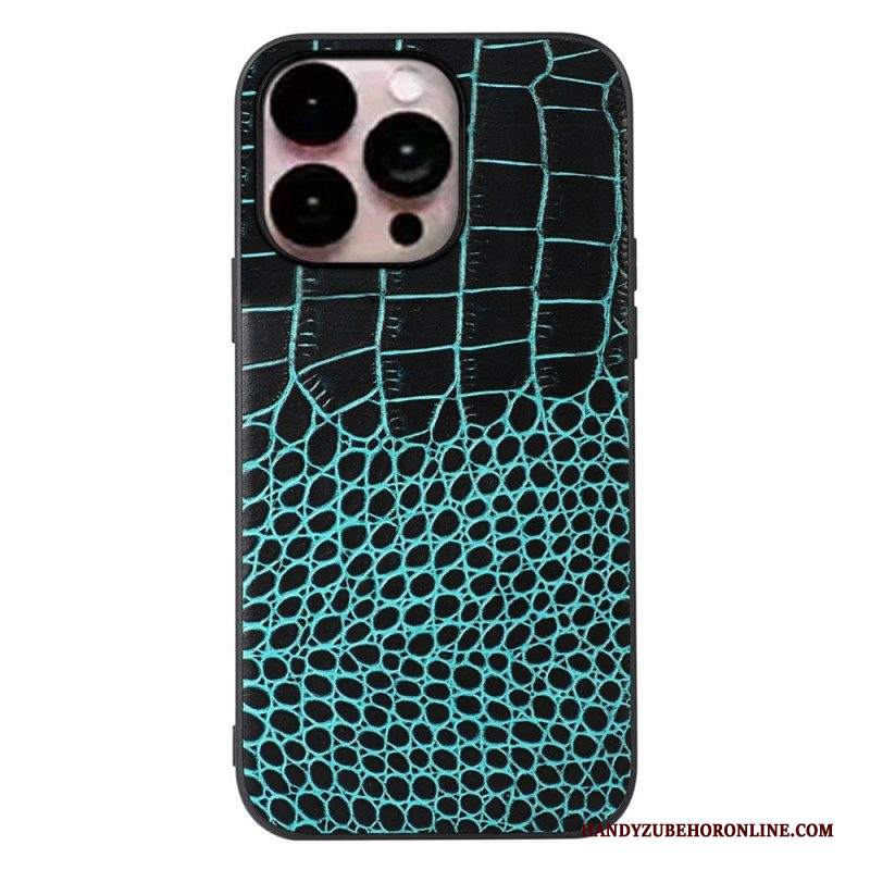 Cover iPhone 14 Pro Max Vera Pelle Di Coccodrillo