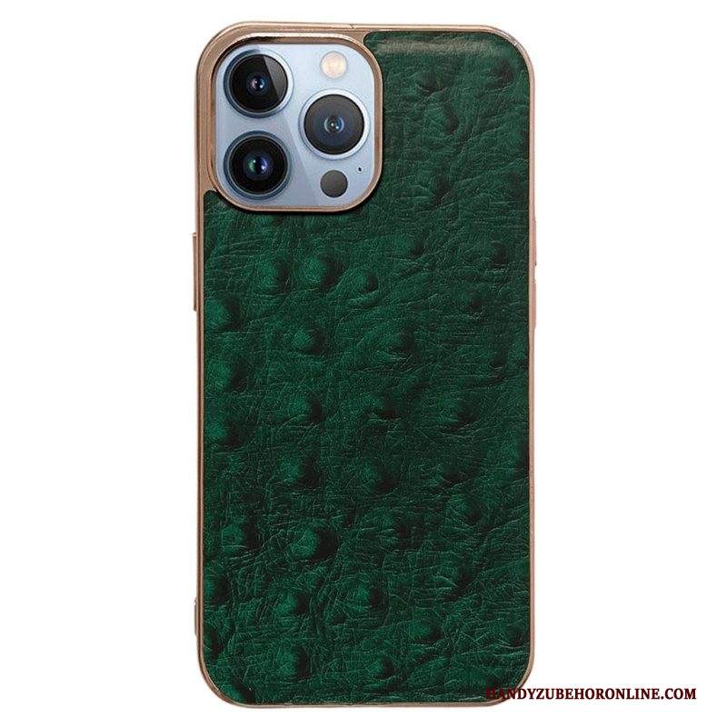 Cover iPhone 14 Pro Max Vera Pelle Martellata