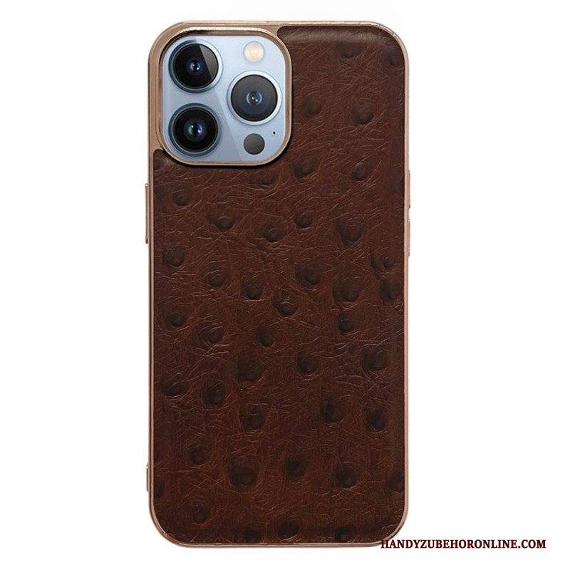 Cover iPhone 14 Pro Max Vera Pelle Martellata