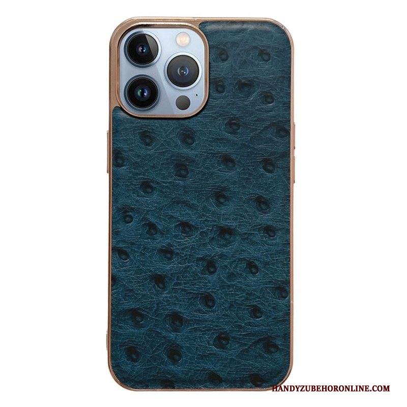 Cover iPhone 14 Pro Max Vera Pelle Martellata