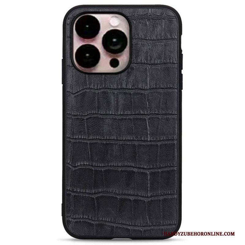 Cover iPhone 14 Pro Max Vera Pelle Stile Coccodrillo